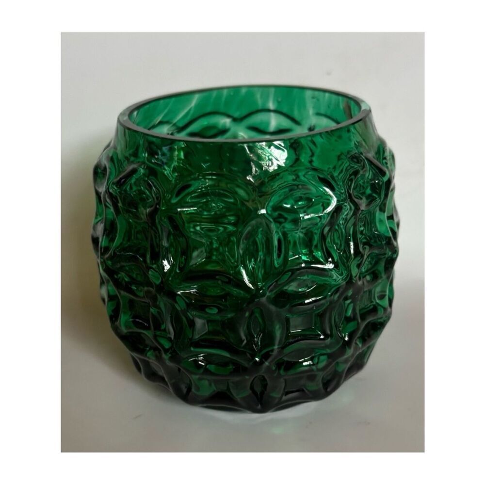 Glass Eye Studio Maritime Sea Haven Emerald  Handblown  Candle Holder